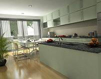 Architectural 3D Rendering & Interior Model of Kitchen