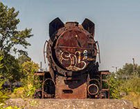 Abandoned locomotives at the Kraków Płaszów station
