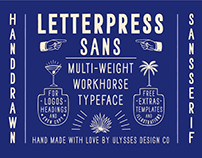 Letterpress Sans Hand Drawn Typeface