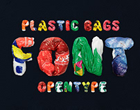 Color plastic bags Font