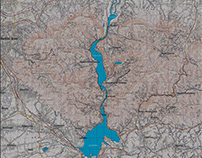 Stylized map of lakes in Beskid Maly