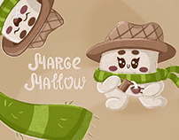 Marge Mallow. Brand character design for a cocoa house