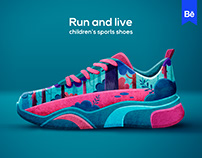 RUN AND LIVE. Shoes concept.