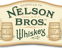 Nelson Bros. Whiskey Label Illustrated by Steven Noble