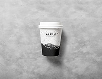 logo and paper cup design for Alpin coffee & bakery