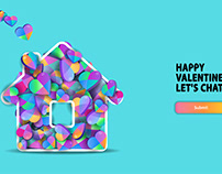 Web icon home up of colored hearts for Valentine's Day