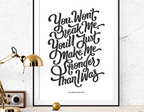 Hand-drawn lettering poster