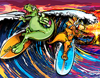 Surfing Dino Duo