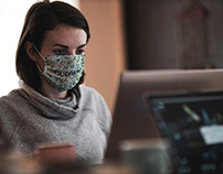 Working in Face Mask Mockup [Free PSD]