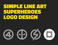 Simple Line Art used in Superheroes Logo Design