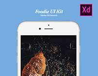 A foodie ui kit freebie for Adobe Xd.