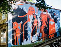 11x17m mural in Tartu during Stencibility festival