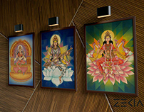 INDIAN GODDESSES IN CHITRASUTRA ART FORM