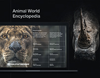 Animal World Encyclopedia - website design.