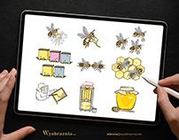 Ilustracje pszczół