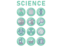 Science icons concept