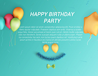 Birthday Invitation Card free Psd