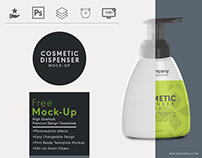 Free cosmetic dispenser container mockup