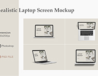 Realistic Laptop Screen Mockup