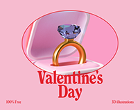 Free Valentine's Day 3d illustrations
