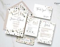 Printable Modern Terrazzo Wedding Invitation Suite