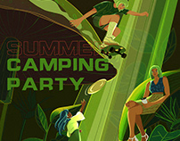 ILLUSTRATION- summer camping party