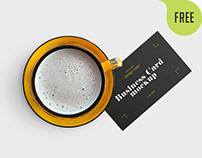 Free Coffee Mug with Professional Business Card Mockup