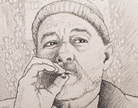 Drawing: Portrait of Bill Murray from Life Aquatic