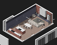 Kitchen-living room design-concept