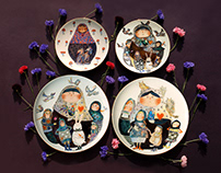 Porcelain plates "Matryoshka"