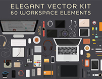 FREE Elegant Vector Kit with 60 Workspace Elements