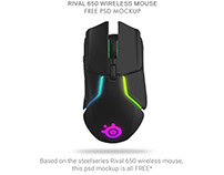 Steelseries RIVAL 650 Wireless Mouse Mockup