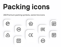 Premium Packaging Symbols, vector line icons