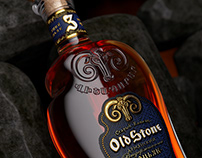 Armenian brandy "Old Stone". Label and bottle design.