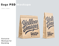 Kraft Paper Food Bags Mockups