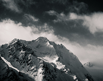 Austrian Alps in Greyscale
