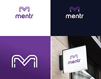 Mentr Education tech startup logo design