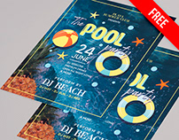FREE POOL PARTY FLYER TEMPLATE IN PSD + VECTOR