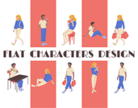 Lifestyle App Flat Male and Female Characters Design