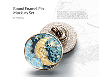 Round Enamel Pin Mockups Set