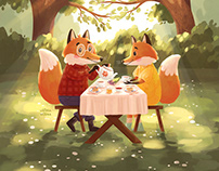 Series of illustrations "Fox stories"