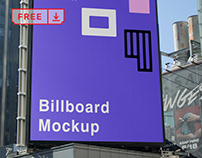 Free Big Vertical Billboard Mockup