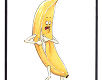 Banana Split - Ink Drawing