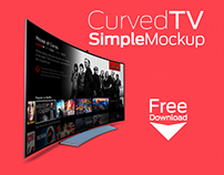 Curved TV Simple MockUp - Free Download
