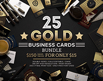 25 Gold Business Cards Bundle