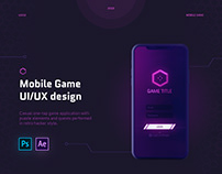 Mobile Game App Design UI/UX in hack theme