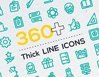 Thick line icons collection