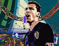 Mario Mandžukić World Cup 2018 Poster