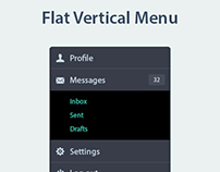 Flat Vertical Menu - Free PSD
