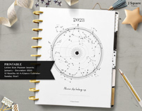Printed Astrology 12 Monthly Calendar Inserts